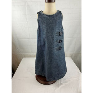 Girls Tommy Hilfiger Denim Jean A-Line Dress Jumper Size 5 Blue Sleeveless